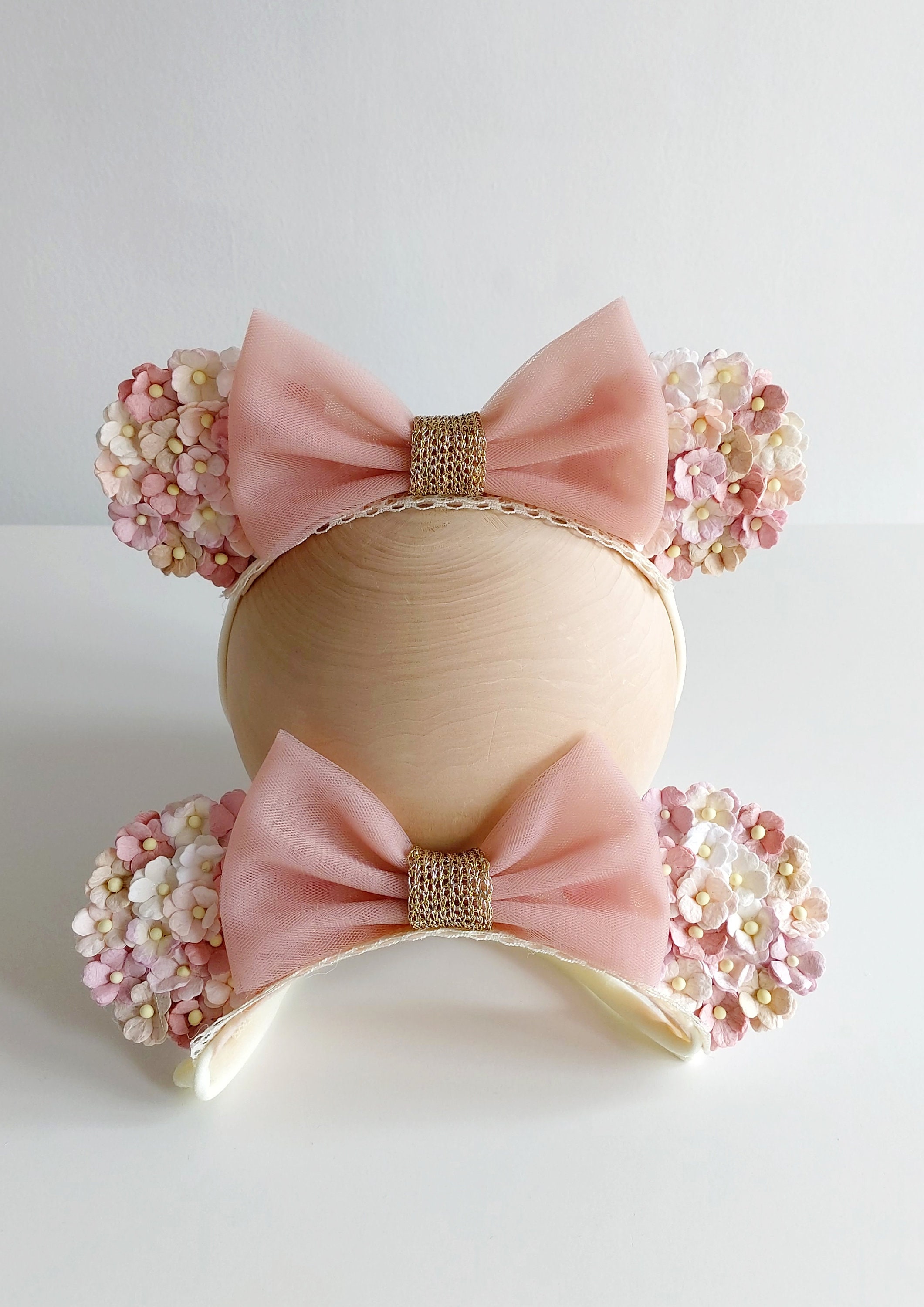 Bandeau Mickey Minnie Pailleté Avec Nœud – Serre-Tête Oreilles Pour Anniversaire Princesse