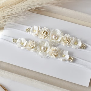 Diadema de flores blancas, halo de bebé, diadema de flores para niños recién nacidos, diadema elegante, accesorios para fotos de bebés, diadema de encaje, bebé, corona de flores