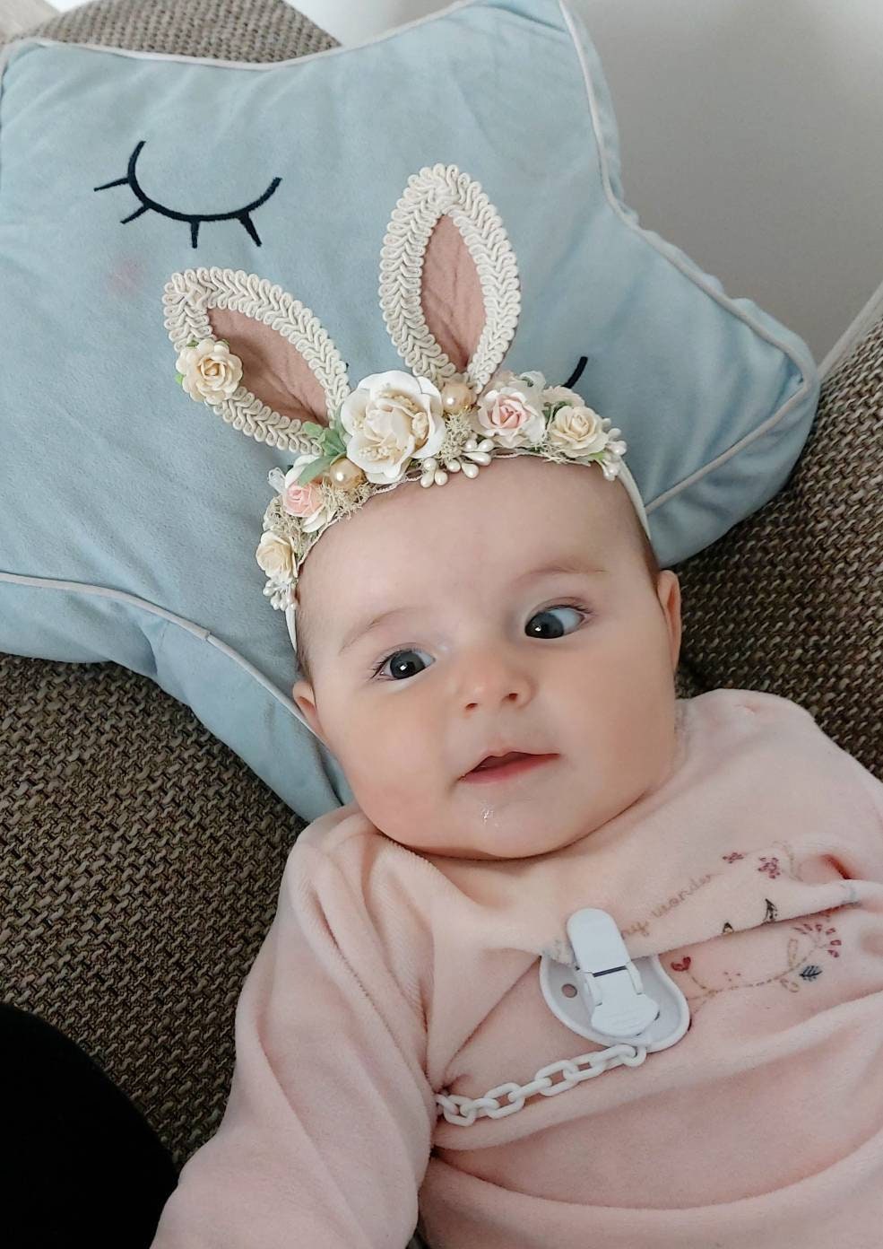 Bunny Ears Headband, Beautiful Newborn Bunny Headband, Bunny  display picture 1