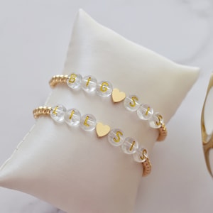 Pulsera hermana mayor hermana pequeña, hermana mayor lil sis, pulseras hermanas, hermanos, joyas para niños, nuevo regalo de bebé, pulsera de letras personalizada
