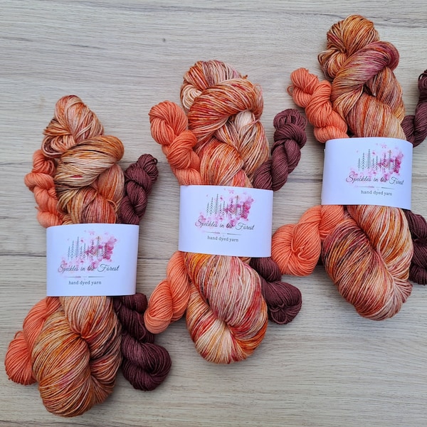 Sock set; 75/25%  Merinowol/ Nylon; 100gr/ 425 meter; Superwash; 2 Mini's; Handgeverfd