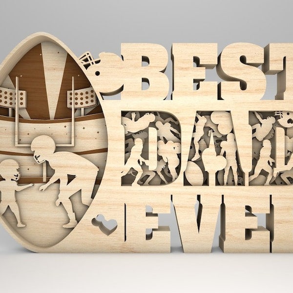 Best Dad Ever Scene Art SVG, Sport Dad svg,American Football svg,Gift for Dad,Fathers Day svg,Glowforge svg files,Laser cut files