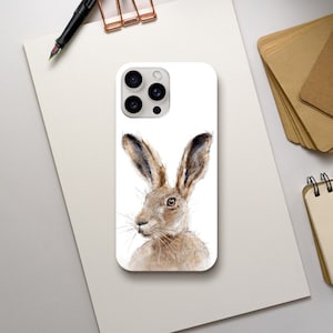 Funda para teléfono con estampado de conejo o liebre de edición limitada para iPhone 15, 14 y 13: diseño de animal adorable, funda protectora