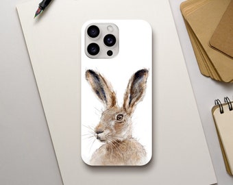 Limited Edition Bunny/Hare Print Handyhülle für iPhone 15, 14, 13 - Niedliches Tier Design, Schutzhülle