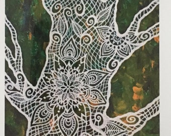 Tree Spirit! Signed Print of the "Web of Life" Painting by Bronwen Valentine