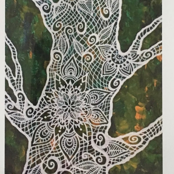 Tree Spirit! Signed Print of the "Web of Life" Painting by Bronwen Valentine