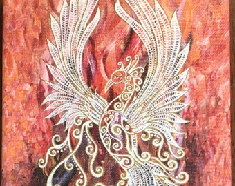 Phoenix- Print on Canvas of the "She is Rising" Painting by Bronwen Valentine- Signed by the Artist and Ready to Hang