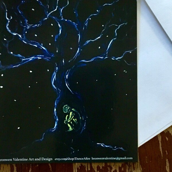 Tree Spirit- blank cards with envelopes- from the original painting "Solace" by Bronwen Valentine