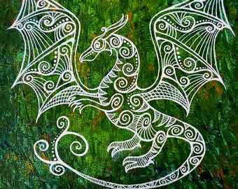 Dragon Totem! Print of the "Earth Dragon" Painting by Bronwen Valentine