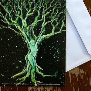 Tree Spirit- blank cards with envelopes- from the original painting &quot;Rooted in the Stars&quot; by Bronwen Valentine