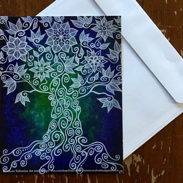 Tree of Life- blank cards with envelopes- from the original painting "Mother Earth Spirit" by Bronwen Valentine