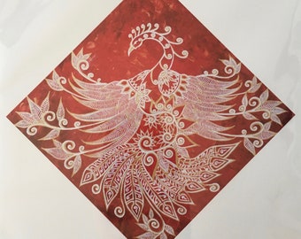 Signed Reproduction Print of the Phoenix Rising Painting by Bronwen Valentine