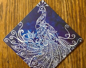 Art Magnet - Midnight Peacock Spirit Painting by Bronwen Valentine