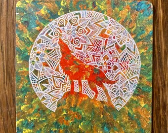 Art Magnet - Wolf Spirit Painting by Bronwen Valentine