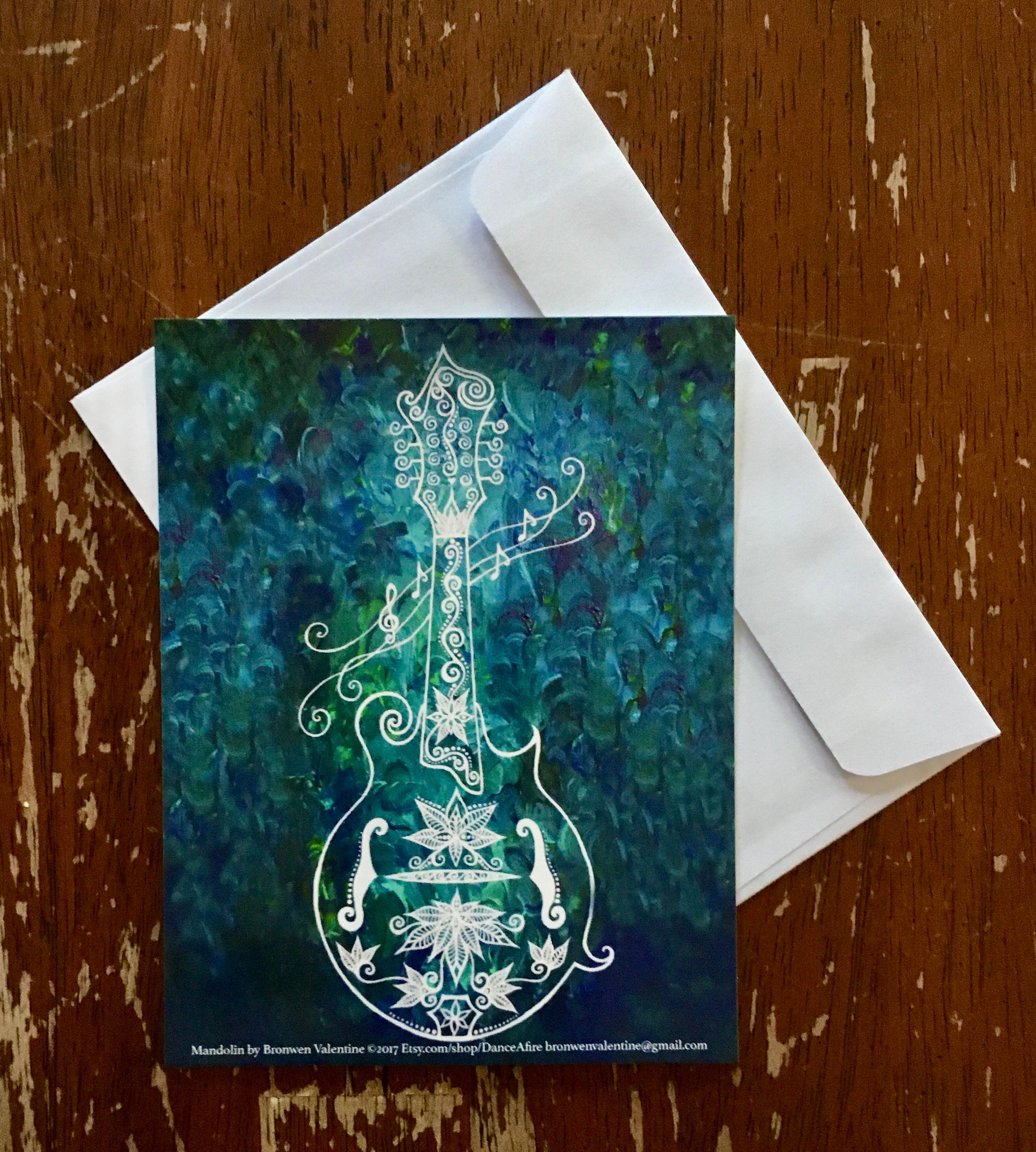 Mandolin Note Cards Blank With Envelopes From the Original Painting