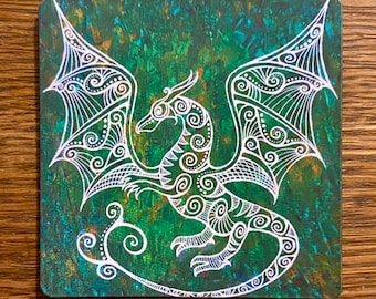 Art Magnet - Celtic Earth Dragon Spirit Painting by Bronwen Valentine