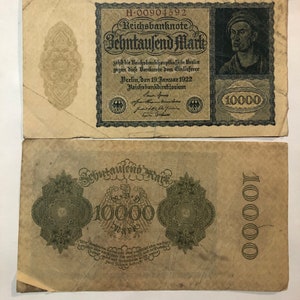 VINTAGE Germany 10000 Marks 1922 Currency/Banknote