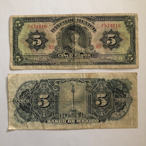 Mexico 5 Pesos 1960s Woman, Monument