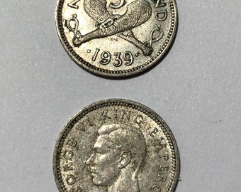 ヴィンテージ 1940-1945 イギリス領インド 1/4 ルピー銀貨 国王