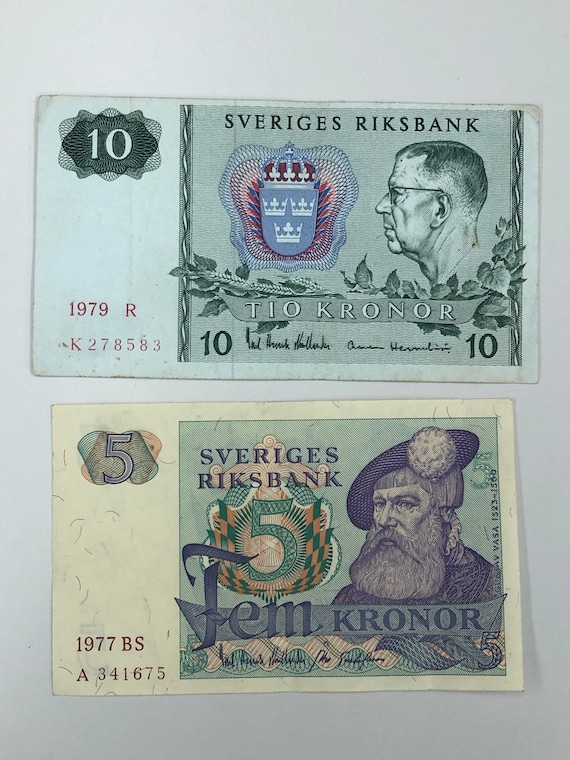 スウェーデン 10 クローナと 5 クローナ 1960 年代～1990 年代の