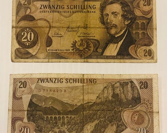 Austria 20 Schilling 1967 Mountain Scene