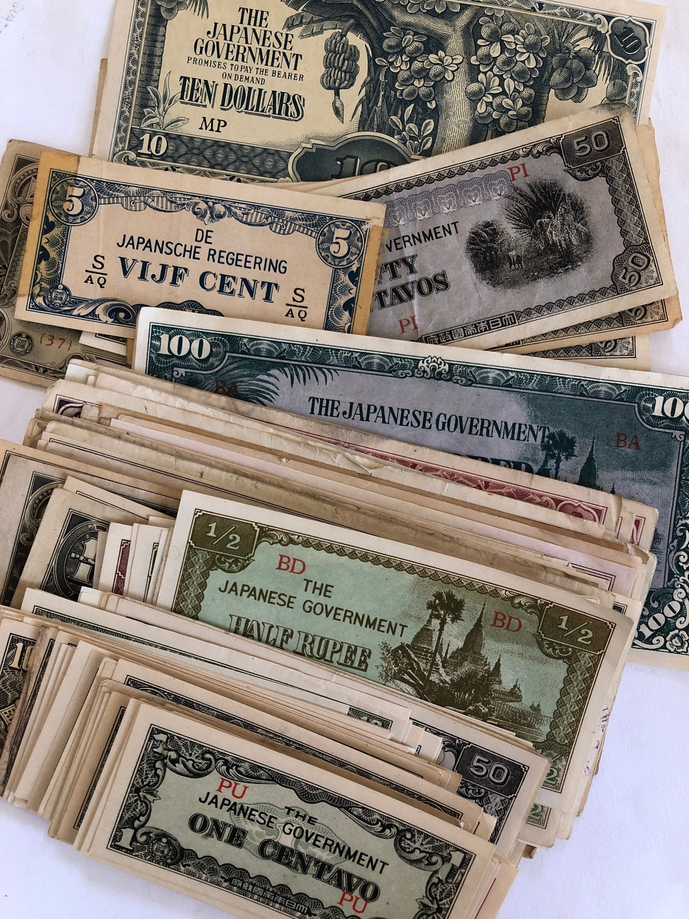 World War 2 Japanese Invasion Money Random Lot of 5 Etsy