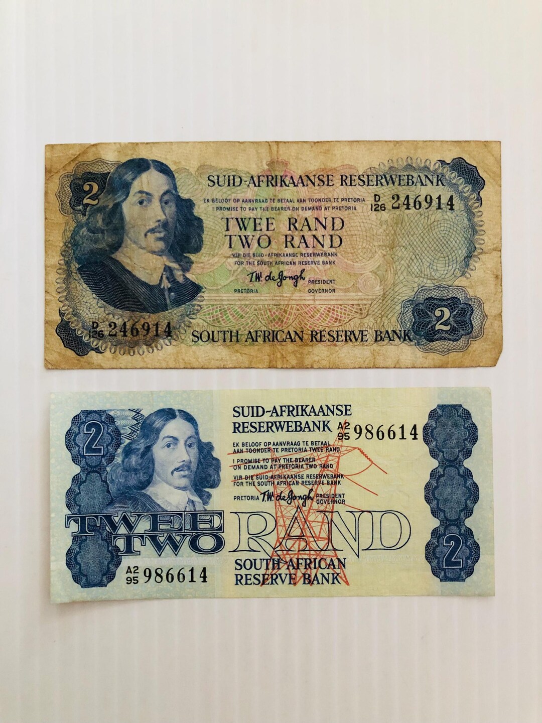 South Africa 2 Rand 1960s-1990s Lot of 2 Vintage Banknotes - Etsy
