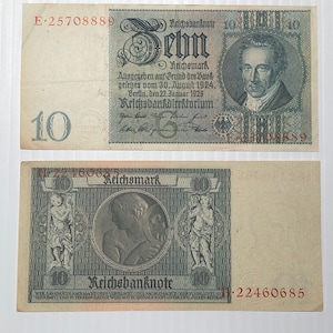 VINTAGE Germany 10 Marks 1929 Pre World War 2 Era Currency/Banknote Crisp Condition