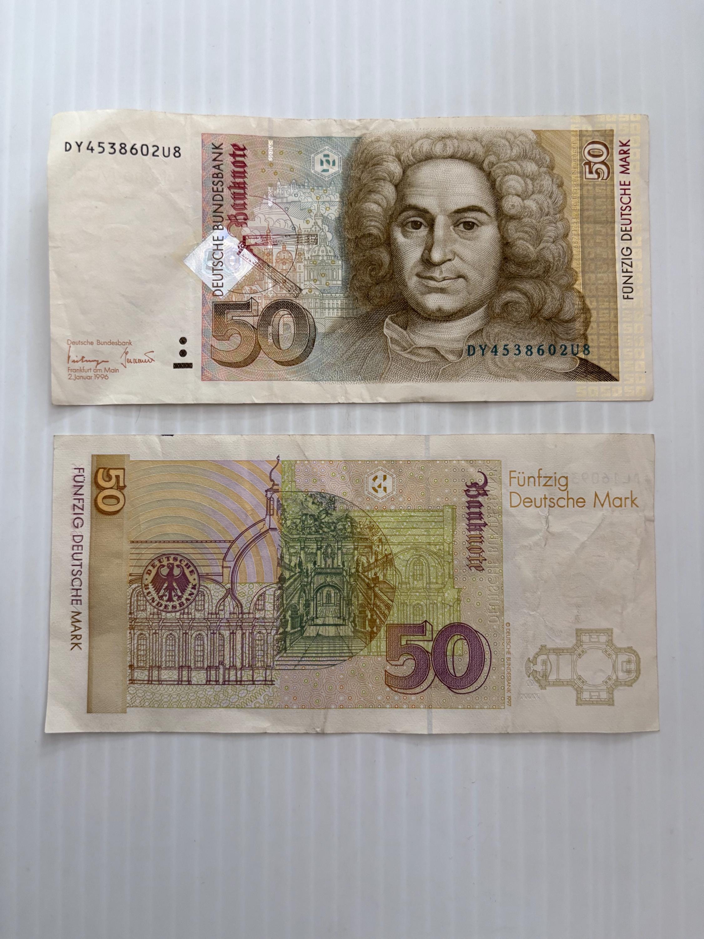 ドイツ連邦共和国 50マルク 1990年代 通貨/紙幣 ユーロ導入以前の建築物 希少 - Etsy 日本