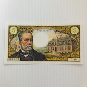 Frankreich 5 Francs 1969 - Louis Pasteur Bunt Note Pre Euro