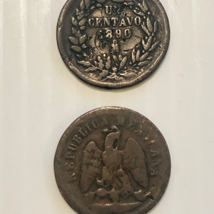Mexico 1 centavo vintage munt jaren 1890-1900