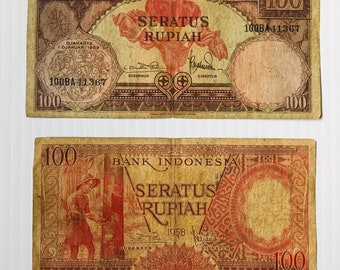 1953年 インドネシア 5ルピア 紙幣 インドネシア 5 ルピア紙幣 1959 UNC. - 古い紙幣 外国の世界の紙幣