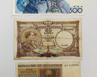 ベルギー紙幣×3枚　管理1209 1980年 20ベルギーフラン硬貨 ボードワン1世 - Etsy 日本