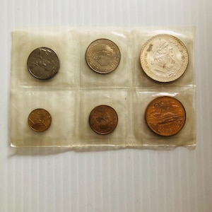 Mexico 1964 Sealed Coin Set With Silver 1 Peso Coin