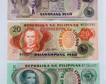 1951 フィリピン 1 ペソ紙幣: マルコス カララン ヴィンテージ通貨