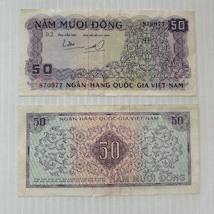 Vietnam (South) 50 Dong 1960s Ornate Pattern