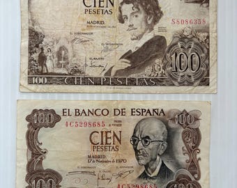 スペイン旧紙幣　完全未使用　5000ペセタ＆10000ペセタ2枚 スペイン旧紙幣 5000ペセタ、ジンバブエ紙幣10ドル - メルカリ