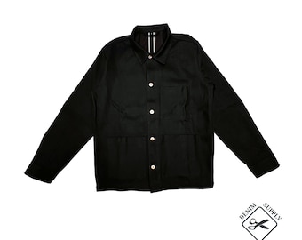 Japanese Selvedge Denim Chore Jacket | 14.5 oz | Red Tag | Black or Indigo | Made to Order