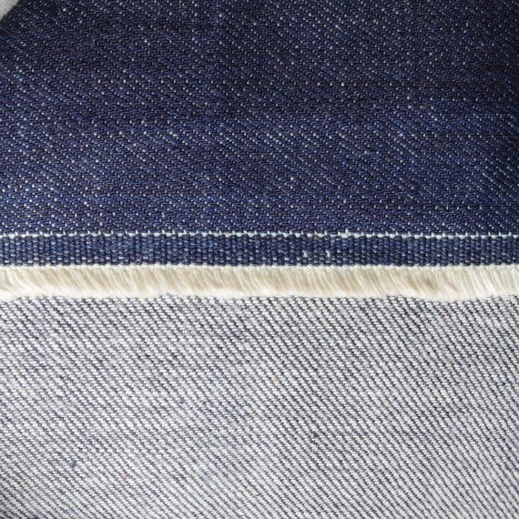 Organic Denim Japanese Pure Blue Preshrunk Denim Fabric Indigo 14oz