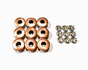 Stylish Copper Button Set - Perfect for Blazers and Pants - Includes 1 x 17 mm Top Button and 4 x 15 mm Fly Buttons - Open Top Double Shank