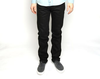Classic Fit - Mid Rise Straight Leg - 14.5 Ounce Premium Japanese Selvedge Black Red Tag Denim - Premium Handcrafted Sanforized - Kaihara