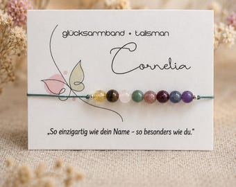 Jouw naam als geluksarmband • gepersonaliseerde naamarmband • betekenisvol cadeau-idee voor speciale mensen • ontwerp je eigen armband