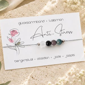 ANTI-STRESS • Edelsteinarmband • Glücksbringer • Bergkristall • Obsidian • Jade • Jaspis • Symbolischer Schmuck Geschenk • Gelassenheit