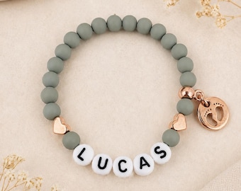 Personalized bracelet with name • Baby bracelet for christening or birth • Acrylic bead jewelry • Pendant of your choice • Gift idea