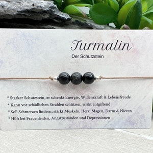 TURMALIN • Edelstein Macramé Armband •  Ø 6 mm • Glücksbringer • Talisman • Energie • Lebensfreude • Glück