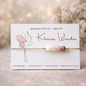 Lucky Bracelet for Trying to Conceive • LITTLE MIRACLE • Gemstone Bracelet • Moonstone • Rose Quartz • Sunstone • Botswana Agate • Jewelry Gift