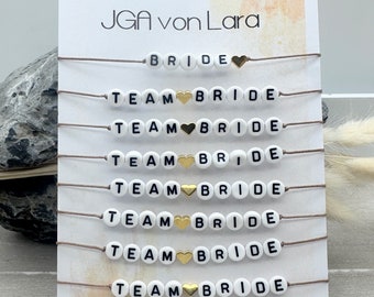 JGA Macramé Armbänder • Team Bride • Team Braut • Geschenk für Junggesellinnen Abschied • Hochzeit • Wunscharmbänder mit Namen • Brautmutter