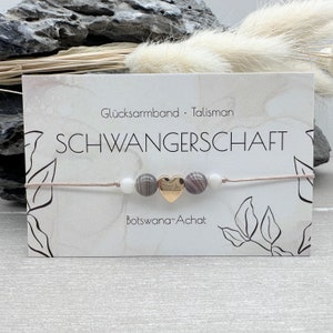 SCHWANGERSCHAFT • Edelstein Macramé Armband • Botswana Achat • ca. Ø 4mm/6mm • Zwischenperle • Glücksbringer • Schutzarmband • MAC022.7