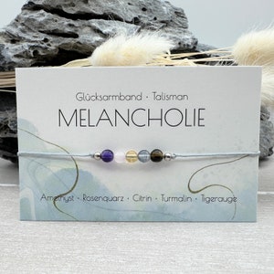 MELANCHOLIE • Gemstone Macramé Bracelet • Amethyst • Rose Quartz • Citrine • Tourmaline • Tiger Eye • Ø approx. 4 mm • Lucky Charm • Talisman