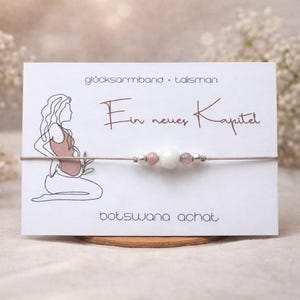 EIN NEUES KAPITEL • Schwangerschaft • Glücksarmband • Edelstein Armband • Botswana Achat • Crazy Achat • Symbolischer Schmuck Geschenk